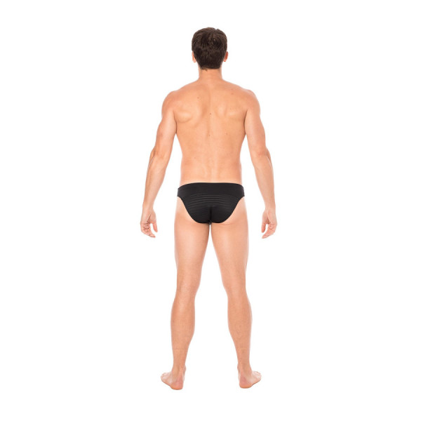 Slip noir rayé opaque et transparent 